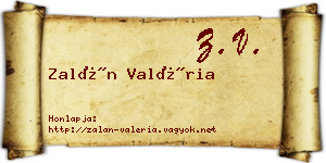 Zalán Valéria névjegykártya